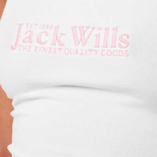 Jack Wills Double Strap Vest White Дамски потници
