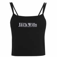 Jack Wills Double Strap Vest Black Дамски потници