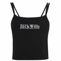 Jack Wills Double Strap Vest Черно Дамски тениски с яка