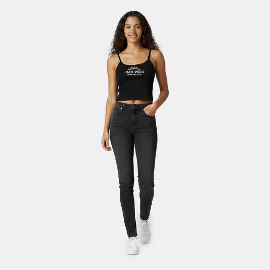 Дамски Потник С Презрамки Jack Wills Roseberry Strap Vest Ladies Черно 