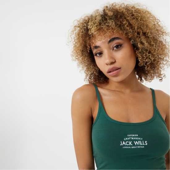 Jack Wills Double Strap Vest Forest Green Дамско облекло плюс размер
