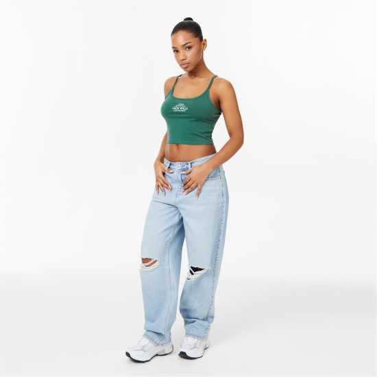 Jack Wills Double Strap Vest Горско зелено Дамски тениски с яка