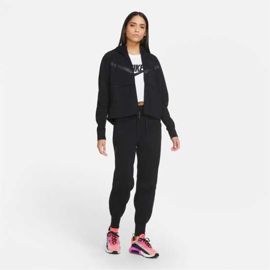 Nike Tech Fleece Zip Hoodie Womens Black Дамски суичъри и блузи с качулки