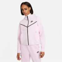 Nike Tech Zip Hoodie Womens R Pink/Blk Дамски суичъри и блузи с качулки