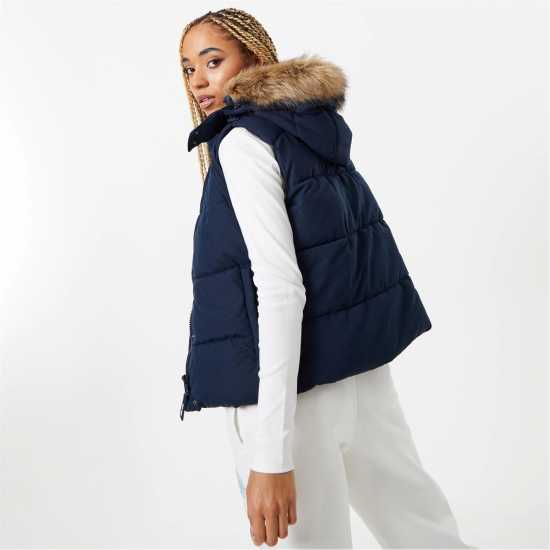Jack Wills Heritage Puffer Gilet Womens Морска синьо Дамски якета и палта
