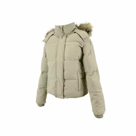 Jack Wills Women's Riley Wind Resistant Detachable Hood Short Puffer Jacket Бежово Jack Wills Women's Riley Wind Resistant Detachable Hood Short Puffer Jacket Бежово