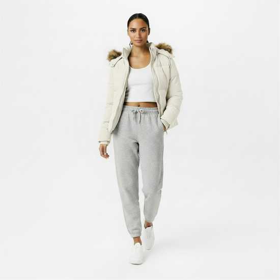 Jack Wills Women's Riley Wind Resistant Detachable Hood Short Puffer Jacket Бежово Jack Wills Women's Riley Wind Resistant Detachable Hood Short Puffer Jacket Бежово