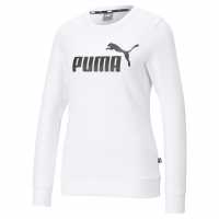 Sale Puma Essential Crew Sweater Womens White Дамски суичъри и блузи с качулки