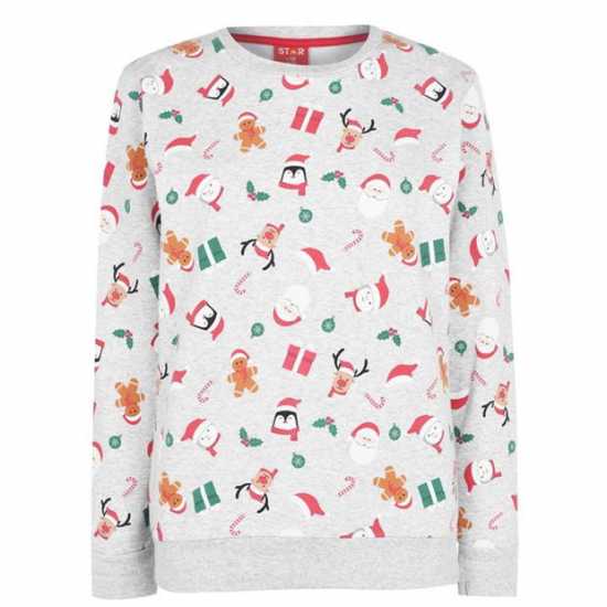 Коледни пуловери Star Дамска Блуза Обло Деколте Christmas Crew Sweatshirt Ladies Star Дамска Блуза Обло Деколте Christmas Crew Sweatshirt Ladies Коледни пуловери