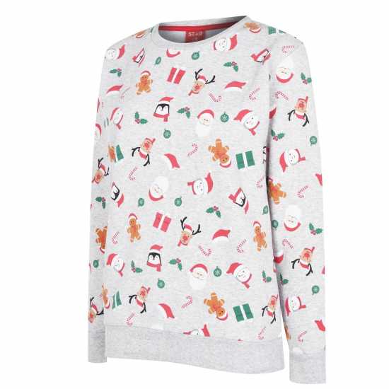 Коледни пуловери Star Дамска Блуза Обло Деколте Christmas Crew Sweatshirt Ladies Star Дамска Блуза Обло Деколте Christmas Crew Sweatshirt Ladies Коледни пуловери