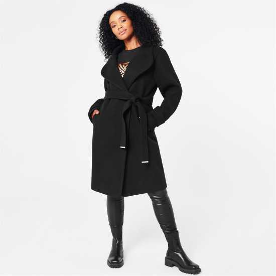 Biba Billie Belted Coat Черно Дамски якета и палта