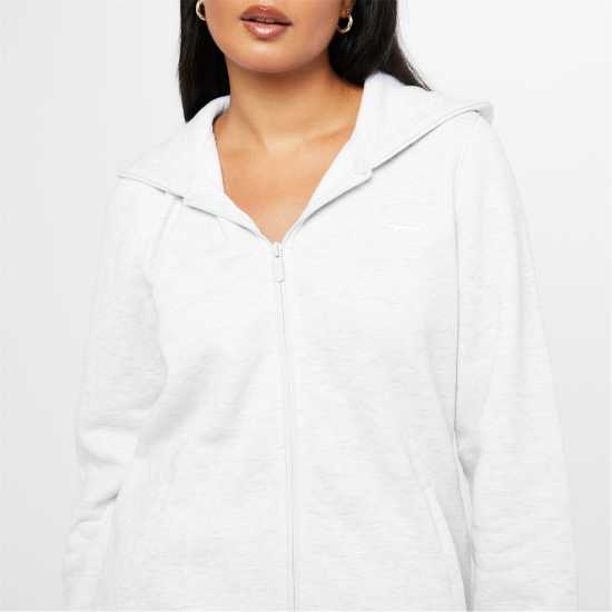 Slazenger Fitted Full Zip Hoodie Womens Ледено сиво марл Дамски суичъри и блузи с качулки