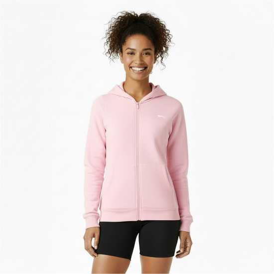 Slazenger Fitted Full Zip Hoodie Womens Бебешко розово Slazenger Fitted Full Zip Hoodie Womens Бебешко розово