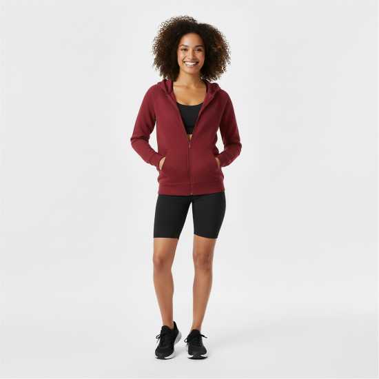 Slazenger Fitted Full Zip Hoodie Womens Бордово Slazenger Fitted Full Zip Hoodie Womens Бордово