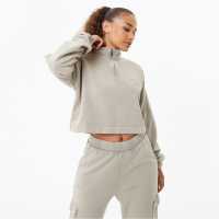 Everlast Crop Zip Up Womens Опален сив Дамски суичъри и блузи с качулки