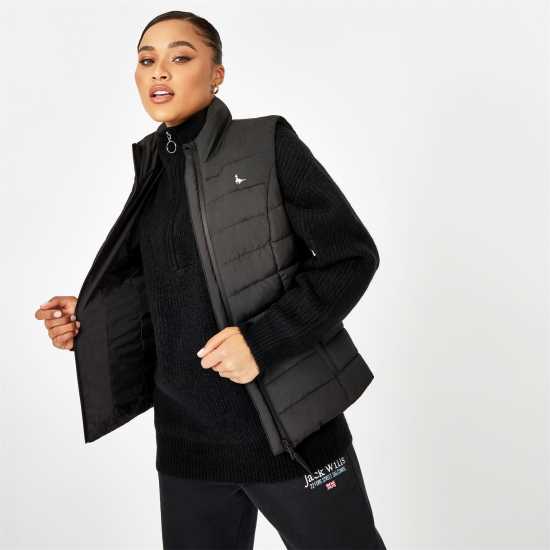 Дамски якета и палта Jack Wills Lightweight Puffer Gilet Womens Черно Jack Wills Lightweight Puffer Gilet Womens Черно Дамски якета и палта