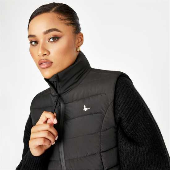Дамски якета и палта Jack Wills Lightweight Puffer Gilet Womens Черно Jack Wills Lightweight Puffer Gilet Womens Черно Дамски якета и палта