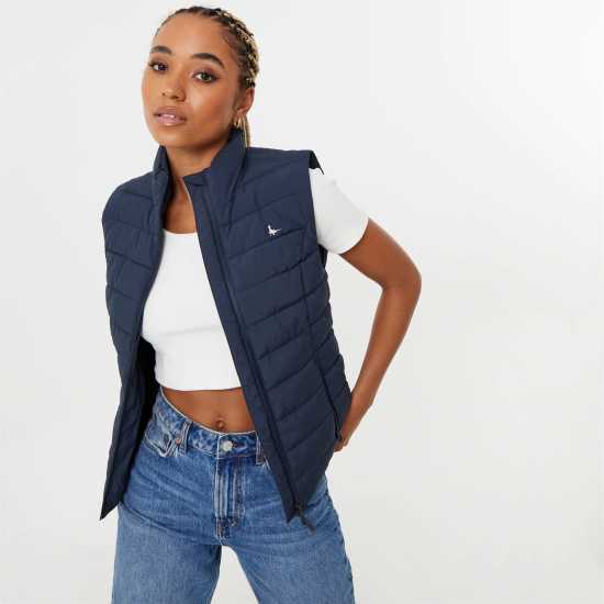 Дамски якета и палта Jack Wills Lightweight Puffer Gilet Womens Морска синьо Jack Wills Lightweight Puffer Gilet Womens Морска синьо Дамски якета и палта