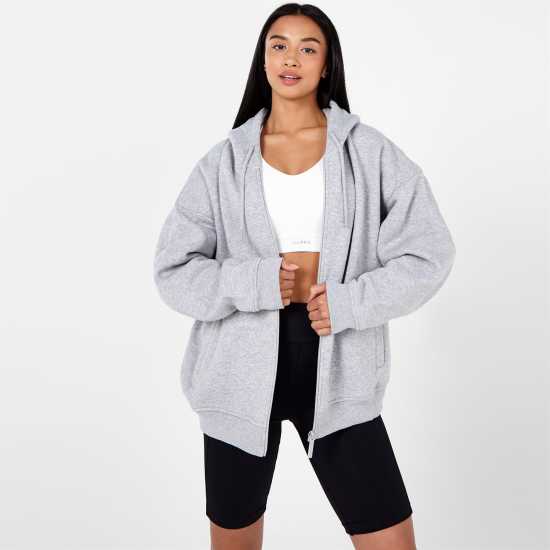 Usa Pro Oversized Hoodie Womens Сив марл Дамски суичъри и блузи с качулки