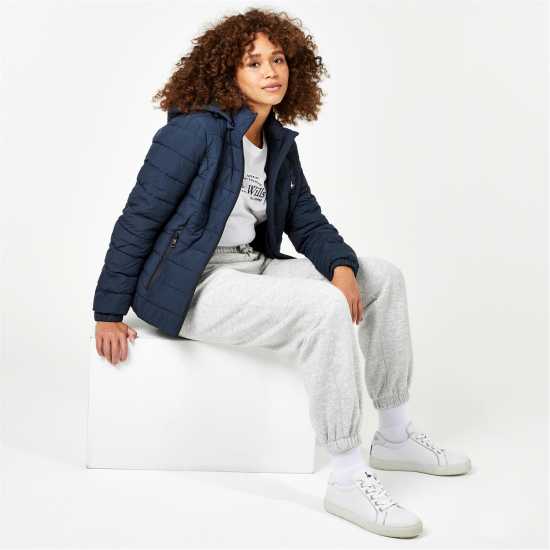 Дамско Яке Jack Wills Luna Hooded Puffer Jacket Womens Морска синьо Дамски якета и палта