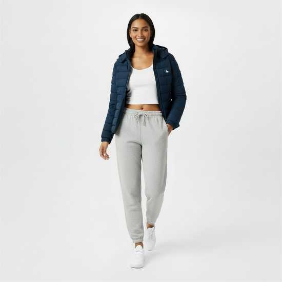 Jack Wills Women's Luna Water Resistant Wind Resistant Detachable Hood Short Puffer Jacket Морска синьо Jack Wills Women's Luna Water Resistant Wind Resistant Detachable Hood Short Puffer Jacket Морска синьо