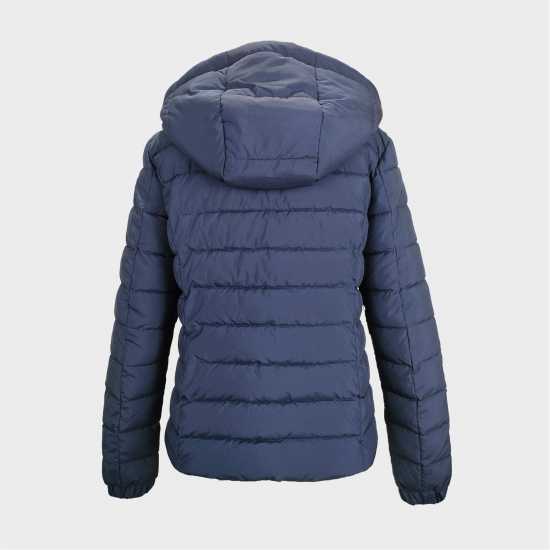 Jack Wills Women's Luna Water Resistant Wind Resistant Detachable Hood Short Puffer Jacket Морска синьо Jack Wills Women's Luna Water Resistant Wind Resistant Detachable Hood Short Puffer Jacket Морска синьо