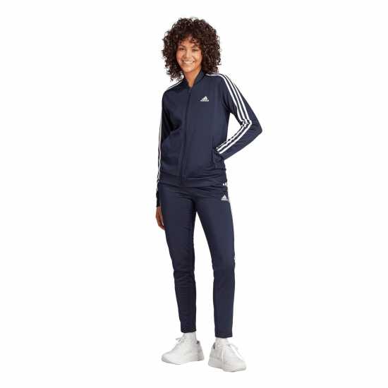Adidas Back 2 Basics 3-Stripes Tracksuit Womens Legend Ink Дамски спортни екипи