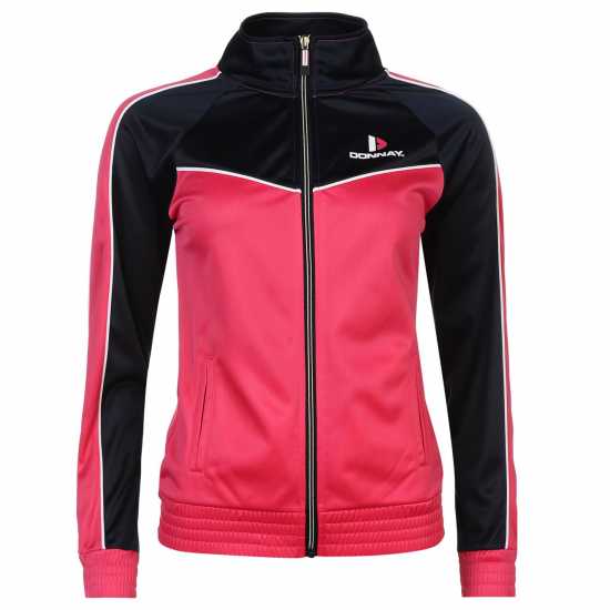 Donnay Дамски Спортен Екип Poly Tracksuit Ladies HotPink/Wht/Nvy Дамски спортни екипи