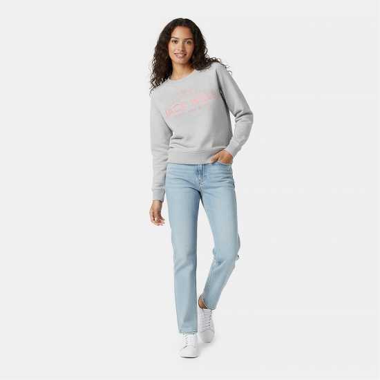 Блуза Обло Деколте Jack Wills Hunston Graphic Crew Neck Sweatshirt Сив марл Дамски пуловери