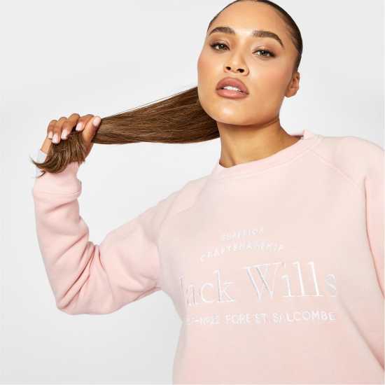 Дамски пуловери Блуза Обло Деколте Jack Wills Hunston Graphic Crew Neck Sweatshirt Меко розово Блуза Обло Деколте Jack Wills Hunston Graphic Crew Neck Sweatshirt Меко розово Дамски пуловери
