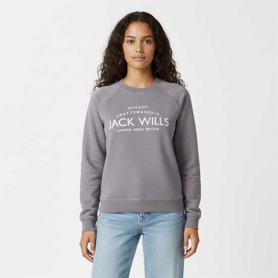 Блуза Обло Деколте Jack Wills Hunston Graphic Crew Neck Sweatshirt Съмръчно синьо 