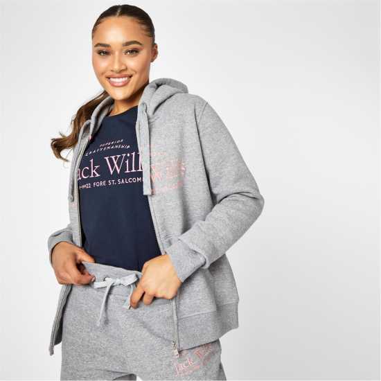 Дамски суичъри и блузи с качулки Jack Wills Hunston Logo Zip Hoodie Сив марл Jack Wills Hunston Logo Zip Hoodie Сив марл Дамски суичъри и блузи с качулки