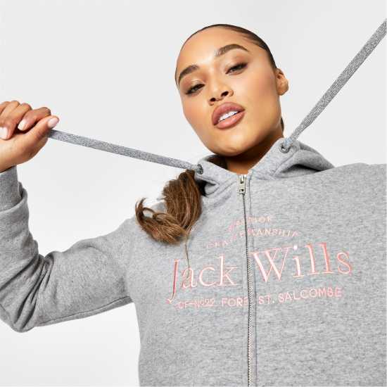 Дамски суичъри и блузи с качулки Jack Wills Hunston Logo Zip Hoodie Сив марл Jack Wills Hunston Logo Zip Hoodie Сив марл Дамски суичъри и блузи с качулки