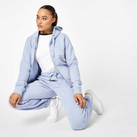 Jack Wills Hunston Logo Zip Hoodie Меко синьо Дамски суичъри и блузи с качулки
