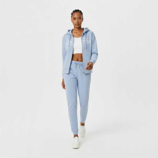 Jack Wills Hunston Logo Zip Hoodie Меко синьо 