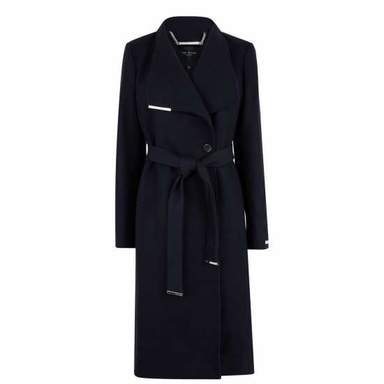 Ted Baker Womens Rose Belted Midi Wool Long Sleeve Coat DK-NAVY Ted Baker Womens Rose Belted Midi Wool Long Sleeve Coat DK-NAVY