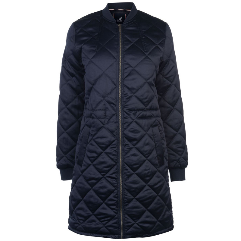 Kangol Long Bomber Jacket Ladies Navy