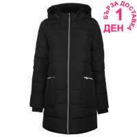 La Gear Дълго Дамско Яке Long Jacket Ladies Black Дамски полар