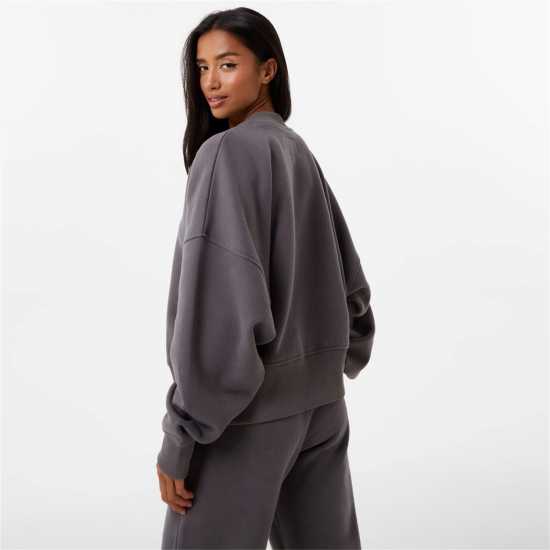 Jack Wills Boxy Crew Graphic Sweater Тъмно сиво Дамски суичъри и блузи с качулки