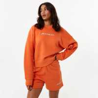 Jack Wills Boxy Crew Graphic Sweater Orange Дамски суичъри и блузи с качулки