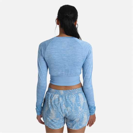 Umbro Pro Training Long-Sleeved Crop Top Алюр Марл Дамски тениски и фланелки