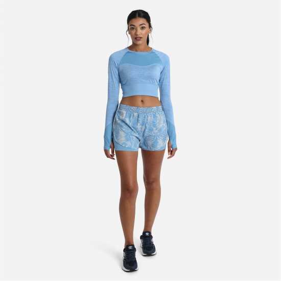 Umbro Pro Training Long-Sleeved Crop Top Алюр Марл Дамски тениски и фланелки