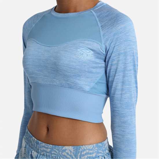 Umbro Pro Training Long-Sleeved Crop Top Алюр Марл Дамски тениски и фланелки