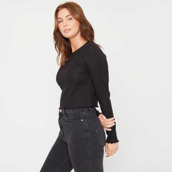 Дамски тениски и фланелки Горнище С Дълъг Ръкав Be You Rib Long Sleeve Top Womens Черно Горнище С Дълъг Ръкав Be You Rib Long Sleeve Top Womens Черно Дамски тениски и фланелки