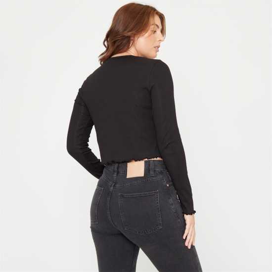 Дамски тениски и фланелки Горнище С Дълъг Ръкав Be You Rib Long Sleeve Top Womens Черно Горнище С Дълъг Ръкав Be You Rib Long Sleeve Top Womens Черно Дамски тениски и фланелки