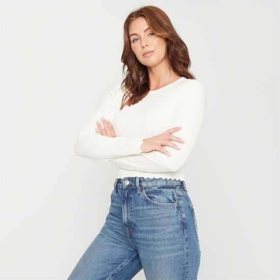 Дамски тениски и фланелки Горнище С Дълъг Ръкав Be You Rib Long Sleeve Top Womens Крем Горнище С Дълъг Ръкав Be You Rib Long Sleeve Top Womens Крем Дамски тениски и фланелки