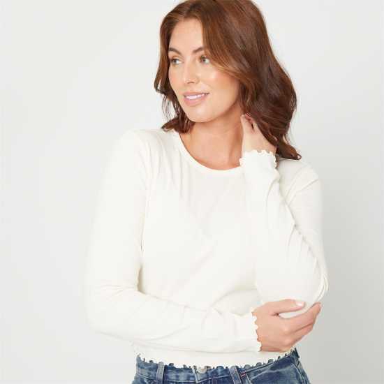 Дамски тениски и фланелки Горнище С Дълъг Ръкав Be You Rib Long Sleeve Top Womens Крем Горнище С Дълъг Ръкав Be You Rib Long Sleeve Top Womens Крем Дамски тениски и фланелки