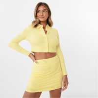 Slazenger Sofia Richie Button Down Top Жълто Дамски тениски с яка
