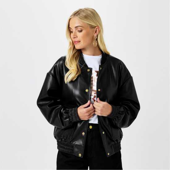 Biba Пилотско Яке Women's  Faux Leather Long Sleeve Bomber Jacket  