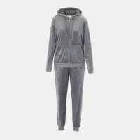 Дамски спортни екипи Miso Women Velour Tracksuit Grey Miso Women Velour Tracksuit Grey Дамски спортни екипи